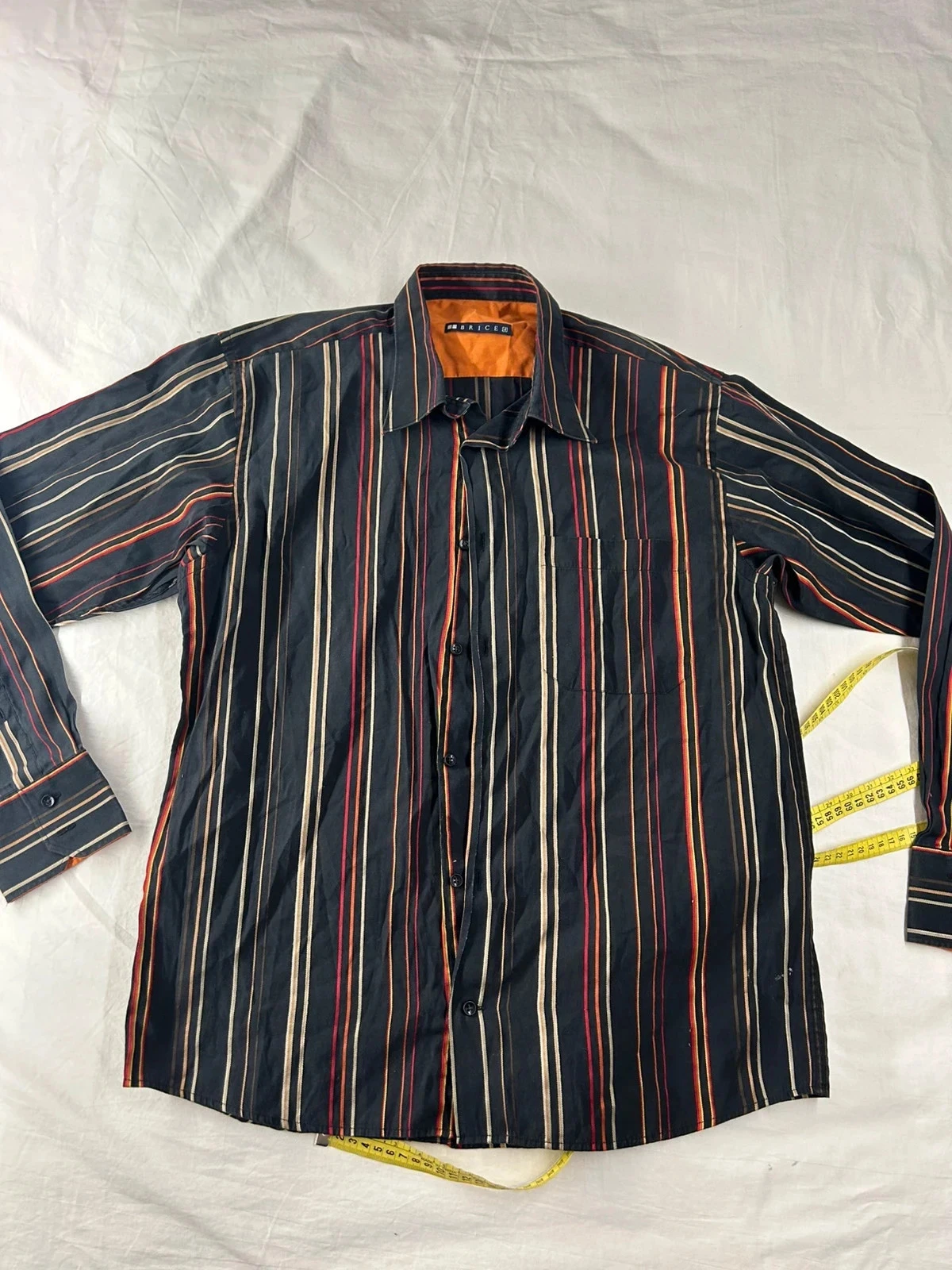 Chemise à rayures noire multicolore Brice